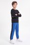 Boys' Round-Neck Sweatsuit Set with Striped Detail - 3