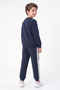 Boys' Round-Neck Sweatsuit Set with Striped Detail - 3