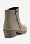 JAYER Taupe Color Floter Genuine Leather Zip-Up Women's Heeled Boots - 7
