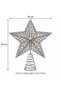 Silver Metallic Christmas Tree Top Star, 24 cm, Glittery, Large-Size Fir Tree Topper - 3
