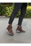 Women's Coffee-Colored Suede Lace-Up Athletic Boot PERA
