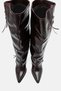 LONZA Burgundy Leather Women's Chunky-Heeled Boots with Zip Detail - 4