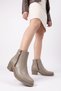 JAYER Taupe Color Floter Genuine Leather Zip-Up Women's Heeled Boots - 2