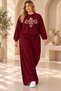 Women's Plus-Size Oversized 2-Piece Sweatsuit Set with Ottoman-Motif Print and Wide-Leg Pants
