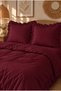 DOUBLE-SIZE BURGUNDY RUFFLED BED SHEET SET AND 2 PILLOWCASES - 5