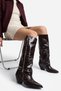 LONZA Burgundy Leather Women's Chunky-Heeled Boots with Zip Detail - 3