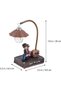 Couple Night Light with Pull Chain, Resin Desktop Table Lamp with Incandescent Light Source, Tree St - 2