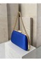 Cobalt Blue Satin Women's Evening Clutch Bag with Gold Accents and Chain Strap—Perfect for Weddings, Engagements, and Graduations - 5