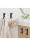 Stainless Steel Non Perforated Self-adhesive Hook Black 4PCS - 6