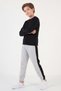 Boys' Round-Neck Sweatsuit Set with Striped Detail - 5