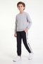 Boys' Round-Neck Sweatsuit Set with Striped Detail - 4