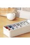 2 Pcs White Cable Tidy with Adjustable Compartments, 7 Compartments Desktop Cable Management Box, Ca - 7