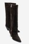 LONZA Brown Suede Women's Chunky-Heeled Boots with Zip Detail