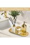 HASTHIP® 2Pcs Large Gold Stainless Steel Rectangular Trays, Multipurpose Decorative Organizer for Ba - 6