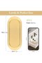 HASTHIP® 2Pcs Large Gold Stainless Steel Rectangular Trays, Multipurpose Decorative Organizer for Ba - 3