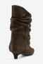 ROYDEN Green Suede Genuine Leather Gaiter-Style Women's Low-Heeled Boots - 7