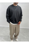Black Basic Pre-Washed Oversized Sweatshirt TW-7088 - 6