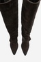 LONZA Brown Suede Women's Chunky-Heeled Boots with Zip Detail - 4