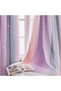 Pink and Grey Rainbow Curtains Blackout for Bedroom 1 Panel - 3