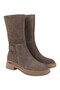 L058.268683 Women's Genuine Suede Leather Half-Boots with Metal Accents, Belt Detail, and Thick Thermal Sole - 3