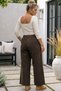 Italian Brown Elasticated Hem Wide-Leg Corduroy Oversized Woven Pants 102 68 - 7