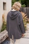 Italian Anthracite Hooded Long-Sleeve Zipper-Front Washed Sequined Oversized Knit Jacket 75 78 - 8