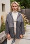 Italian Anthracite Hooded Long-Sleeve Zipper-Front Washed Sequined Oversized Knit Jacket 75 78 - 4