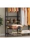 Heavy Duty Garment Rack with Adjustable Shelves(Style K-Black) - 4