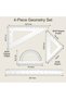 Geometry Set, 4-Piece Math Ruler Set with 30 cm Straight Ruler, Triangle Rulers and Protractor, Clea - 7