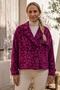 Italian Fuchsia Jacket with Collar, Long Sleeves, Buttons, and Pockets—Casual Jacquard Woven Velvet Jacket 64 64 - 3