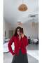 Basic Cardigan with Double Red Zippers - 4