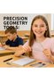 8 Pieces Maths Set Geometry Set, Ruler Set School Supplies Drawing Compass Protractor Set with Shatt - 3