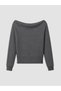 TWO MT SHOP QUALITY XSIDE Anthracite Boat Neck Women's Sweatshirt - 6