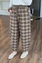 Plaid Patterned Pants with Elastic Waist Per51486 - 2