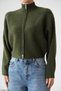 Women's Mock Neck Double-Zip Batwing Sleeve Premium Cardigan - 2
