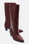 IVES Burgundy Leather Women's Chunky-Heeled Short Boots