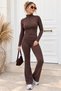 Women's Double-Zip Flared Pants Set - 3