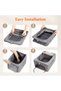 Pack of 6 Clothes Storage Containers with Metal Frame, Foldable Storage Box with Lid, 25 L Stackable - 7