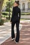 Women's Double-Zip Flared Pants Set - 6