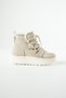 Women's Beige Suede Sneakers with Fur Accents and Mid-Sole - 3