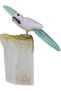 Latas Natural Hand Carved Rose Quartz With Green jade Bird in Crystal Raw Stone Base | for Home Decoration Gift 06