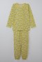 Girls' Pajama Set with Floral Print, Ages 4–8, Pistachio Green