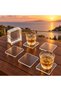 Set of 6 Premium Clear Coasters, 9x9, 5mm Acrylic, Square