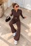 Women's Double-Zip Flared Pants Set - 5