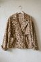 Italian Beige Jacket with Collar, Pockets, Belt, and Elastic Waistband—Jacquard Woven Velvet Top and Bottom Set, Sizes 64–94, 64–70 - 2