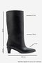 IVES Black Leather Women's Boots with Thick Heel and Short Design - 4