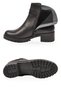 Black Genuine Leather Women's Classic Boots with Fleece-Lined Design and Buckle Detail, Rubber Sole 2685-1 - 5