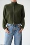 Women's Mock Neck Double-Zip Batwing Sleeve Premium Cardigan - 3