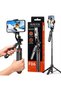 Auto Pop-Up Selfie Stick Tripod with Bluetooth Remote, 360° Rotatable Phone Holder, Extendable Folda