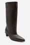 IVES Brown Leather Women's Boots with Thick Heel and Short Design - 6